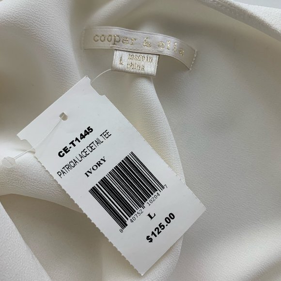 Cooper & Ella Ivory Lace Detail Layered Blouse, L - Picture 11 of 11